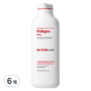 닥터포헤어 탈모증상완화 볼륨강화 폴리젠 플러스 샴푸, 500ml, 6개