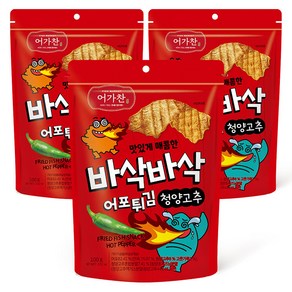 어가찬 바삭바삭 어포튀김 청양고추맛, 100g, 3개