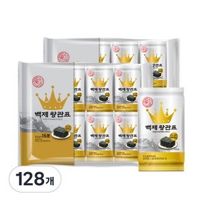 광천김 백제 왕관표 재래 도시락, 3.5g, 128개