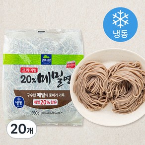 면사랑 프리미엄 20% 메밀면 (냉동), 250g, 20개