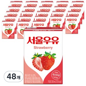 서울우유 멸균딸기우유, 200ml, 48개