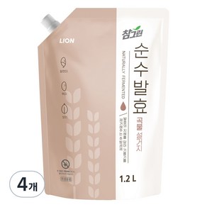 참그린 순수발효 곡물 설거지 주방세제, 1.2L, 4개