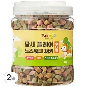 탐사 강아지 플레이 노즈워크 말랑 져키 간식, 황태맛, 1kg, 2개