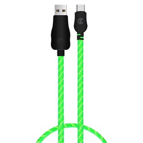 디씨네트워크 USB-C타입 LED 고속 충전 케이블, 그린, 2m, 1개