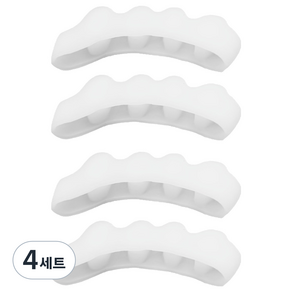 바밸라인 발가락 스트레칭 실리콘링 양발착용 세트 화이트, 4세트