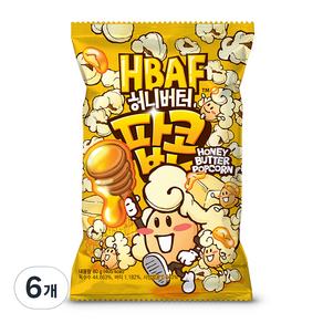 바프 허니버터 팝콘, 80g, 6개