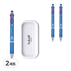 자바펜 제트3볼 M 펜 0.38mm 3p + 펜트레이 세트, 블루(볼펜), 랜덤발송(펜트레이), 2세트