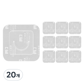 월드크린 커튼봉 무타공 지지 브라켓 홀더 20mm, 투명, 20개