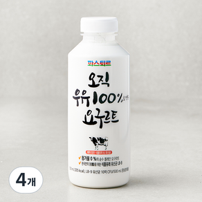 파스퇴르 오직 우유 100퍼센트 요구르트, 500ml, 1개입, 4개