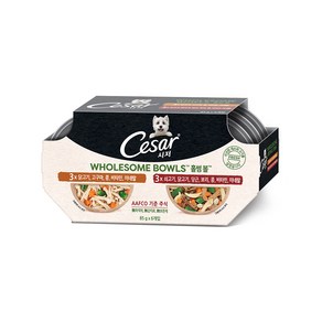 시저 성견용 홀썸볼 믹스팩 습식사료 닭 고구마 콩 85g x 3p + 쇠고기 닭 당근 보리 콩 85g x 3p 세트, 1세트