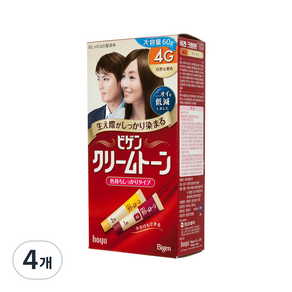 비겐 크림톤 염색제, 4G 자연 밤색, 4개