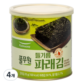 풀무원 파래김 캔, 25g, 4개