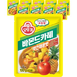 오뚜기 바몬드 카레 골드 약간매운맛 과립형, 100g, 10개