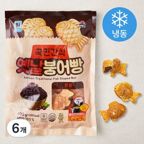 대림선 옛날 붕어빵 단팥 (냉동), 400g, 6개