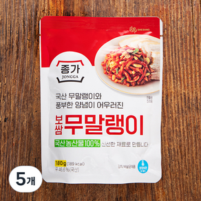 종가집 보쌈 무말랭이, 180g, 5개