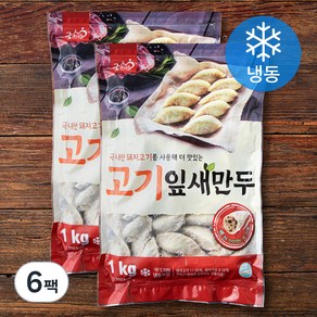 굿프랜즈 고기 잎새만두 (냉동), 1000g, 6팩