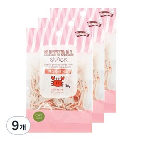 굿데이 네츄럴 스낵 고양이 간식, 게살슬라이스, 30g, 9개