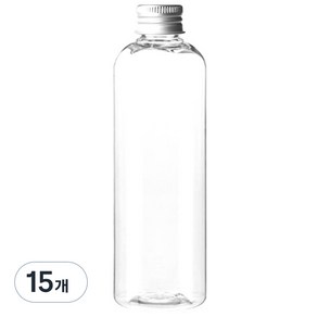 병도매닷컴 AT500 투명28 음료용기 알루미늄 실버캡, 500ml, 15개