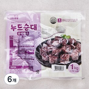 달솔 누드순대 슬라이스, 1kg, 6개