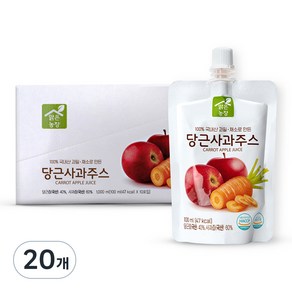 맑은농장 당근사과주스, 100ml, 20개