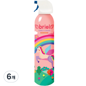 디보트브리엘 유아용 핑크 레인보우 버블 클렌저 누들타입 복숭아향, 200ml, 6개