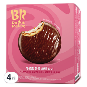 배스킨라빈스 아몬드 봉봉 크림 파이, 336g, 4개