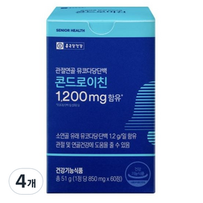 종근당건강 관절연골 뮤코다당단백 콘드로이친 1200mg, 60정, 4개