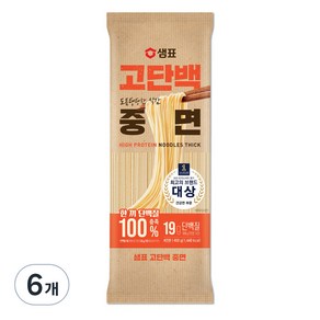 샘표 고단백 중면, 400g, 6개