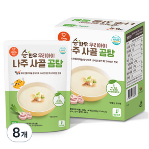 짱죽 유아용 순 한우 우리아기 나주 사골곰탕, 혼합맛, 200g, 8개