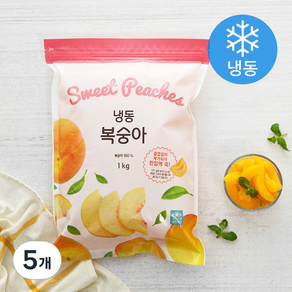 생활N 냉동 복숭아 (냉동), 1kg, 5개