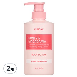 쿤달 허니 앤 마카다미아 퓨어 바디로션 핑크그레이프프룻향, 500ml, 2개