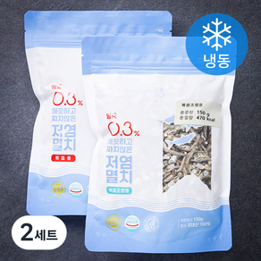 무풍지대 염도 0.3% 깨끗하고 짜지않은 저염멸치 볶음용 150g + 볶음조림용 150g (냉동), 2세트