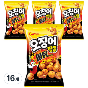 청우식품 오징어땅콩 불닭맛 스낵, 16개, 90g