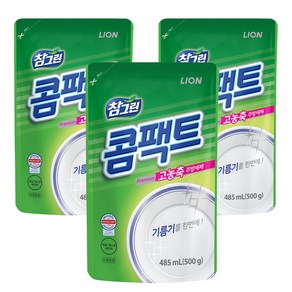 참그린 콤팩트 주방세제 리필형, 500g, 3개