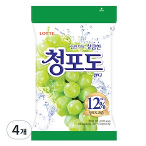 롯데제과 청포도캔디, 323g, 4개