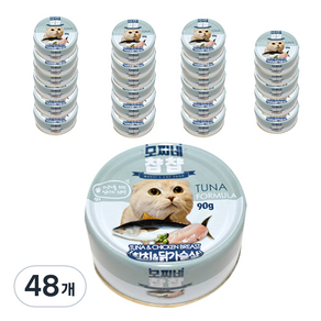 모찌네 챱챱 고양이캔 참치, 참치 + 닭가슴살 혼합맛, 90g, 48개