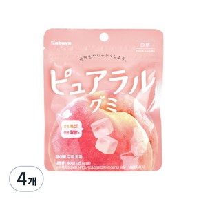 카바야 퓨아랄 구미 피치 젤리, 40g, 4개