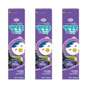 뽀로로 저불소 치약 포도향, 50g, 3개