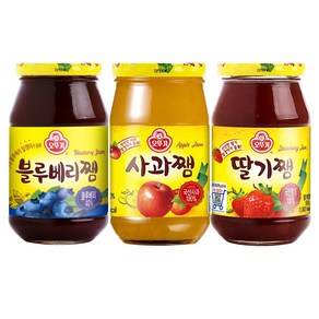 오뚜기 딸기쨈 500g + 블루베리쨈 500g + 사과쨈 500g, 1세트