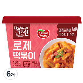 동원 떡볶이의 신 로제 컵 떡볶이, 160g, 6개