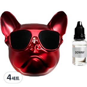 엠퓨처 차량용 불독 방향제 매트레드 + 오일 15ml + 클립 3cm + 오일솜 세트, 에어프릴프레쉬, 4세트