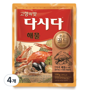 다시다 명품골드 해물 조미료, 100g, 4개