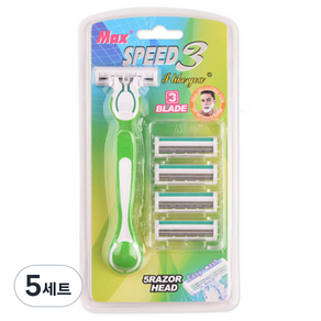 드위트리 MAX SPEED 3단 일회용 면도기 + 면도날 5p 세트 그린