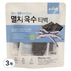 요리여왕 멸치육수티백, 80g, 3개