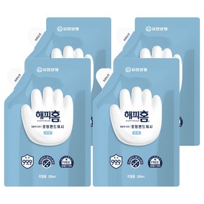 해피홈 SAFE365 포밍 핸드워시 무향 리필, 200ml, 4개