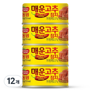 동원 매운 고추 참치, 90g, 12개