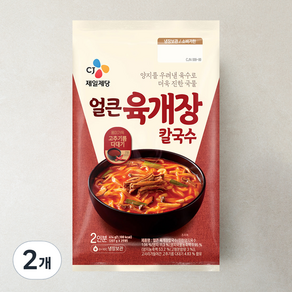 CJ제일제당 얼큰 육개장 칼국수 2인분, 414g, 2개