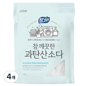 참그린 참 깨끗한 과탄산소다 주방세제 파우치, 1kg, 4개