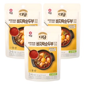 다담 바지락순두부 찌개양념, 130g, 3개