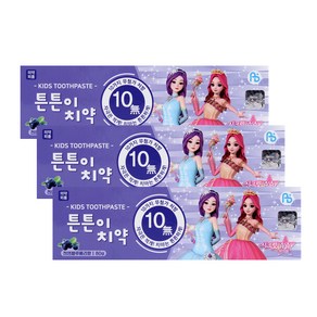 아텍스 시크릿쥬쥬 저불소 키즈치약 블루베리향, 80g, 3개